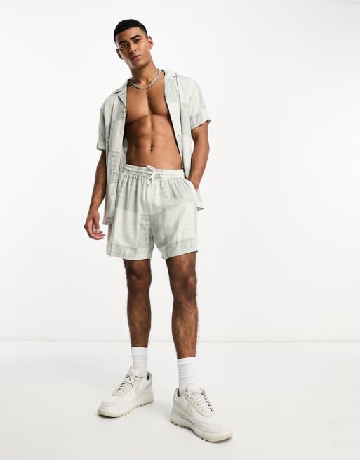 New Look checkerboard shorts co-ord in grey - co-ord 7