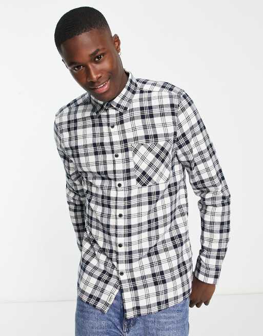 New Look - Chemise à carreaux - Blanc