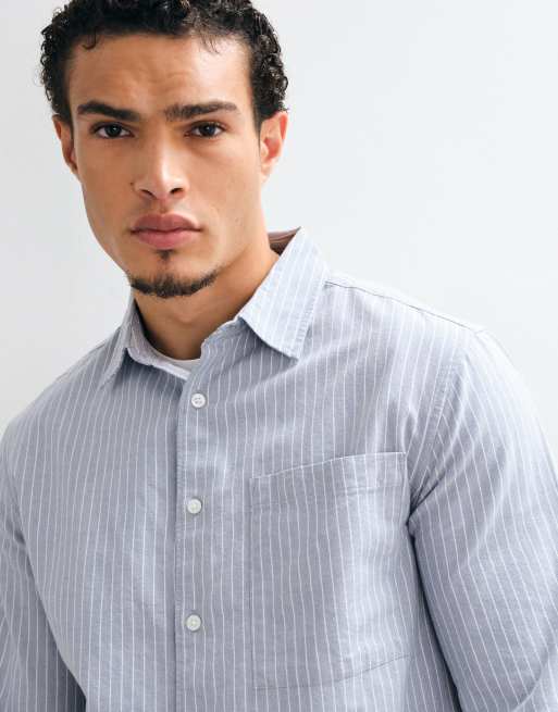 New Look chemise boxy à rayures grise, 2 de 5
