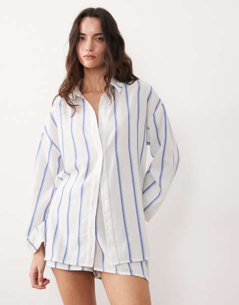 New Look - Chemise de plage d'ensemble - Rayures bleues - view 1