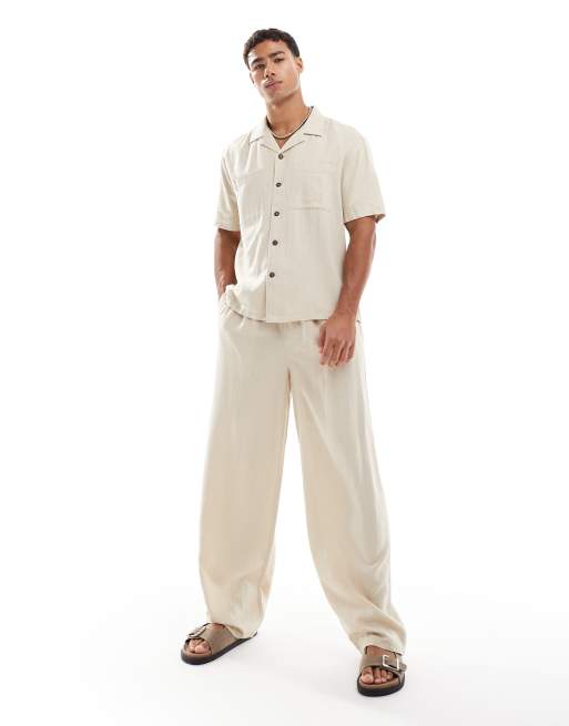 New Look - Chemise d'ensemble coupe carrée aspect lin avec deux poches - Taupe, 3 de 4