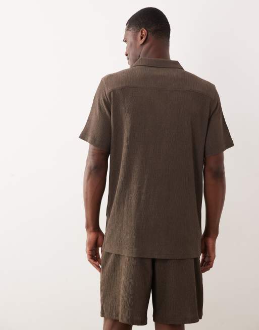 New Look - Chemise d'ensemble froissée - Marron , 5 de 5