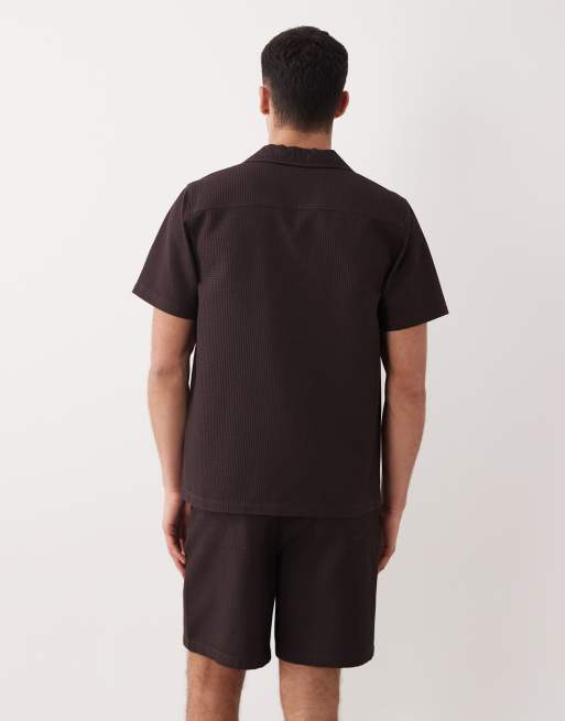 New Look - Chemise d'ensemble gaufrée - Marron, 3 de 5