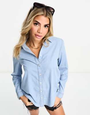 Chemisier Bleu Jean Incity Femme - Taille S, Manches Longues, Perles, Neuf Sans étiquettes