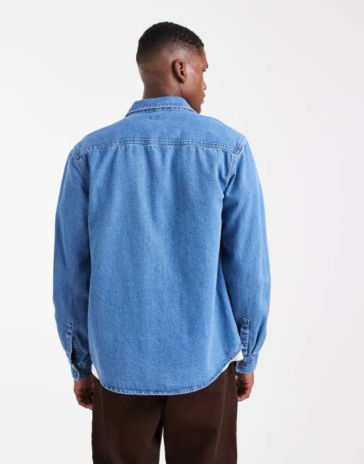 New Look - Chemise en jean - Délavage bleu moyen, 3 de 5