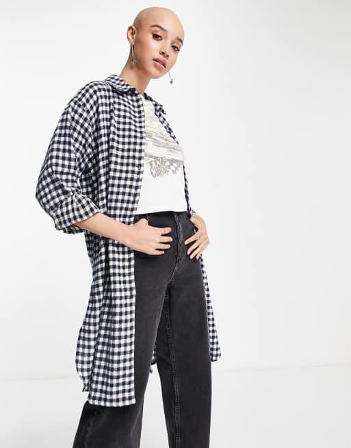 New Look - Chemise oversize à carreaux vichy - Bleu