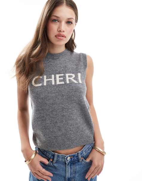 New Look Cheri knitted vest in grey - view 1