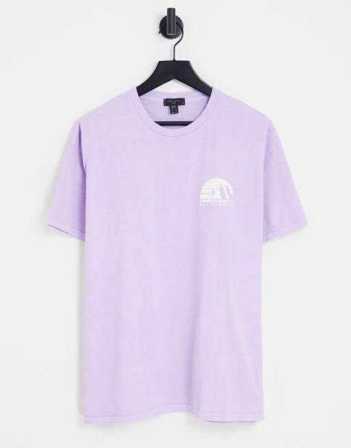 New Look chest print t-shirt in purple