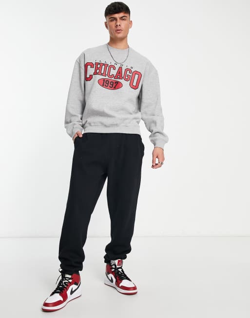 New Look chicago sweatshirt in gray ASOS