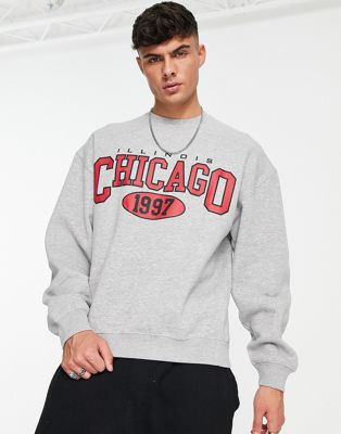 New Look chicago sweatshirt in grey