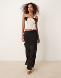 [New Look] New Look chiffon ruffle maxi skirt in black 10 BLACK