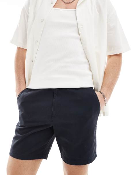 New Look - Chino corti slim blu navy - view 1
