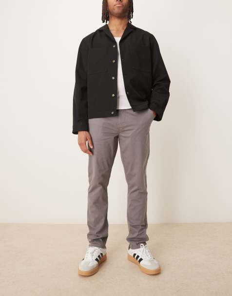 New Look - Chino slim grigio scuro - view 1