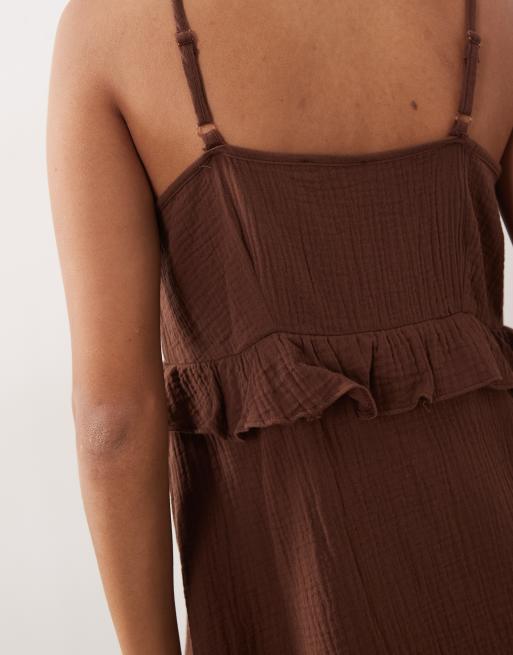 New Look - Chokoladebrun lagdelt mini-sundress, 2 af 4