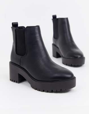 new look chunky black boots