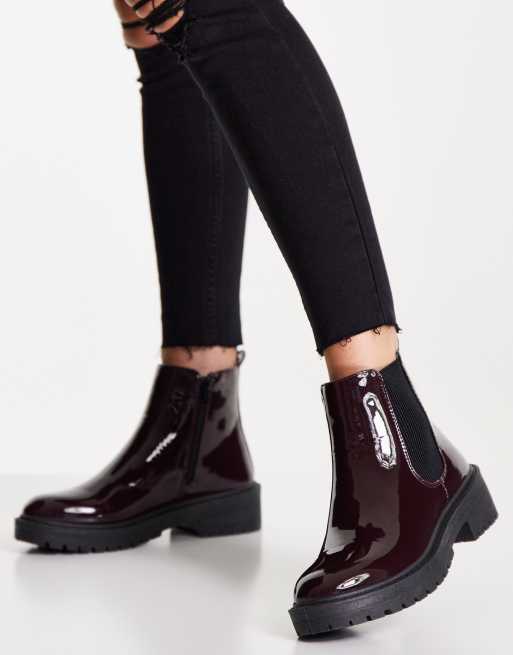 Burgundy store chunky boots