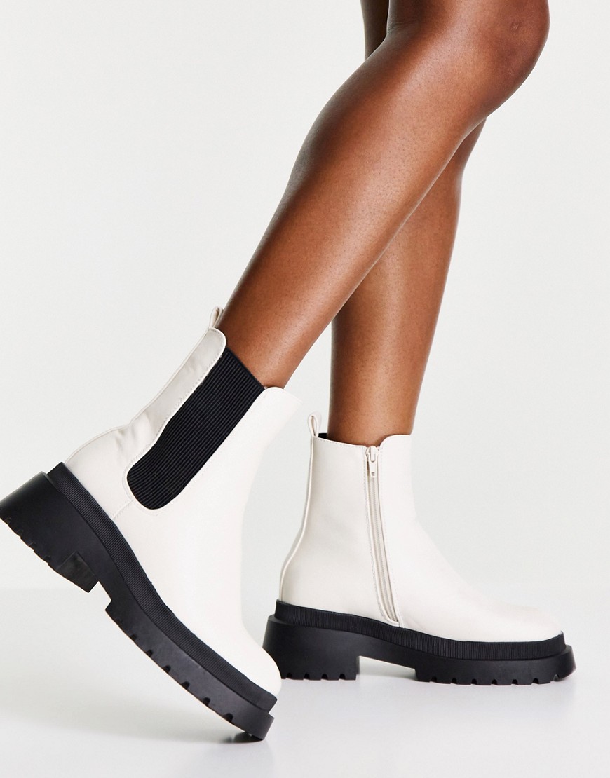 New Look chunky Chelsea boots in white