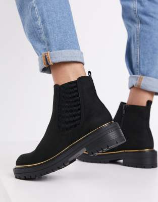 new look chunky chelsea boot in black