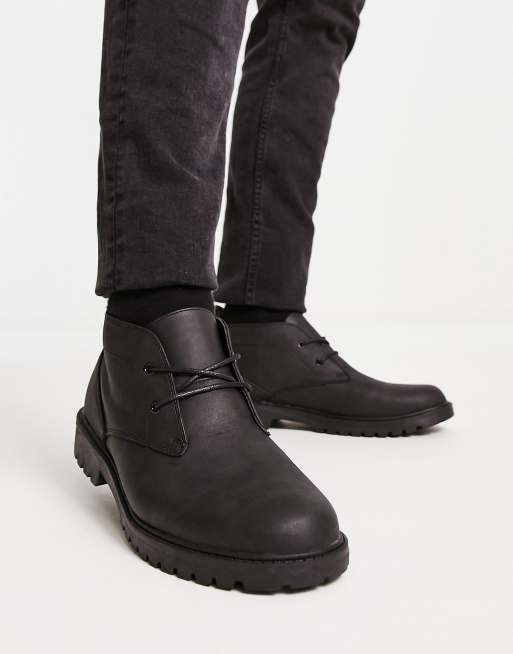 New Look chunky desert boots in black | ASOS