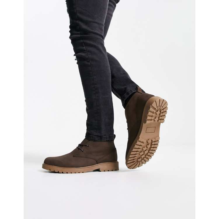 New Look chunky desert boots in dark brown ASOS