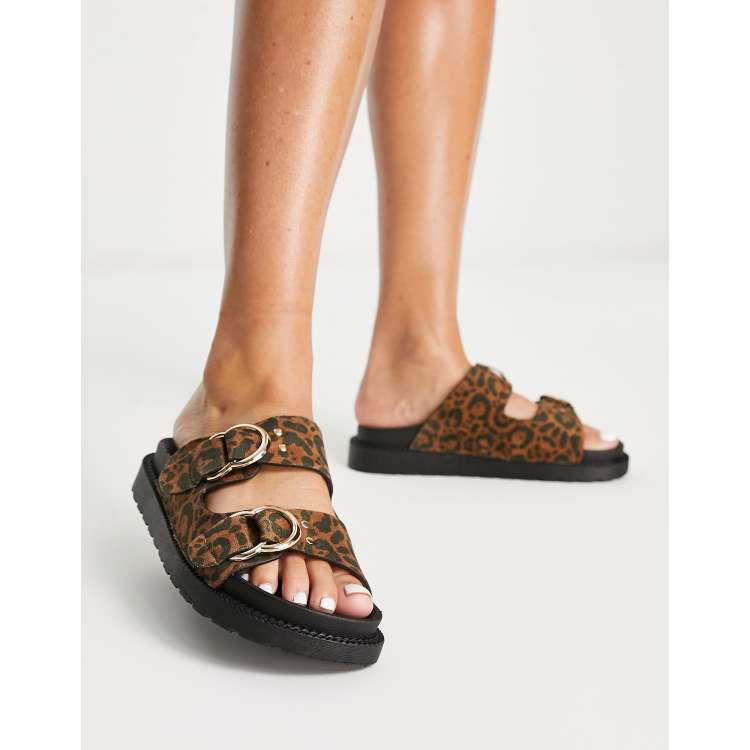 Leopard print best sale sandals new look