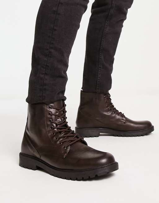 Dark sales brown boots