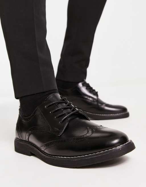 New Look chunky faux leather brogue in black | ASOS