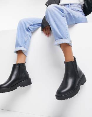 new look chunky chelsea boot in black