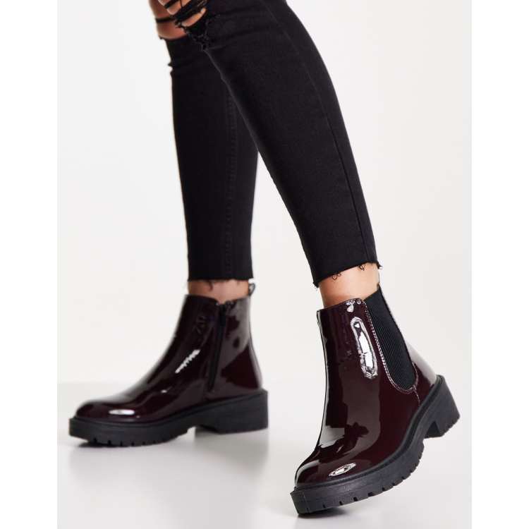 New look burgundy boots online