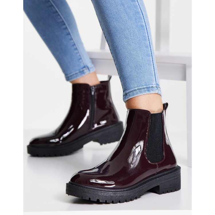 Dark red 2025 patent boots