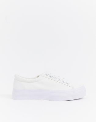 white flatform sneaker