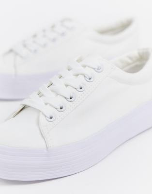new look white flatforms