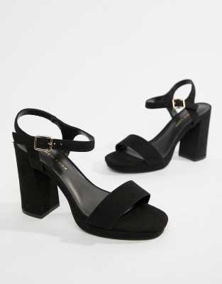 new look black chunky sandals