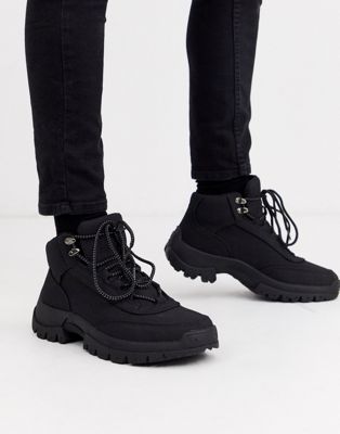 black chunky hiker boots