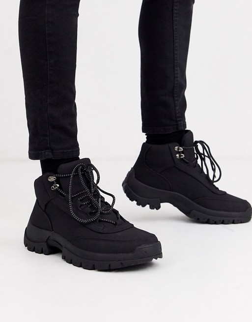 New Look chunky hiker boots in black