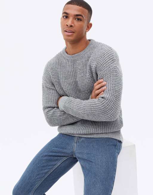 SOFT KNIT SWEATER - Mid-gray