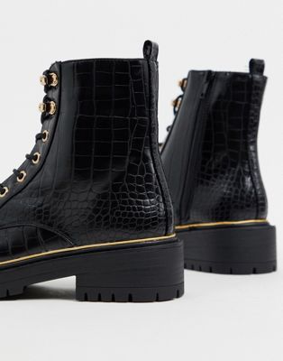 croc flat boots
