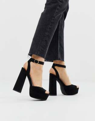 new look black platform trainers