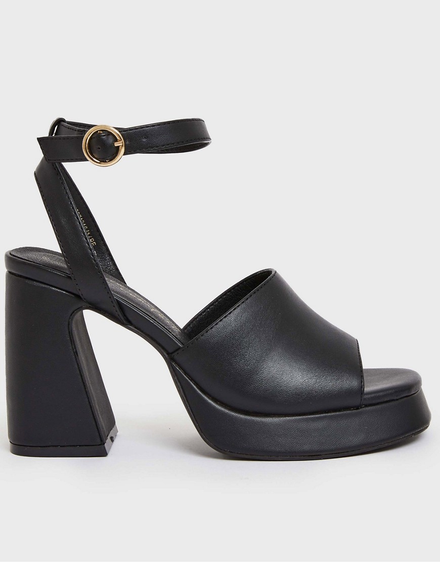 New Look chunky platform heeled sandal in black