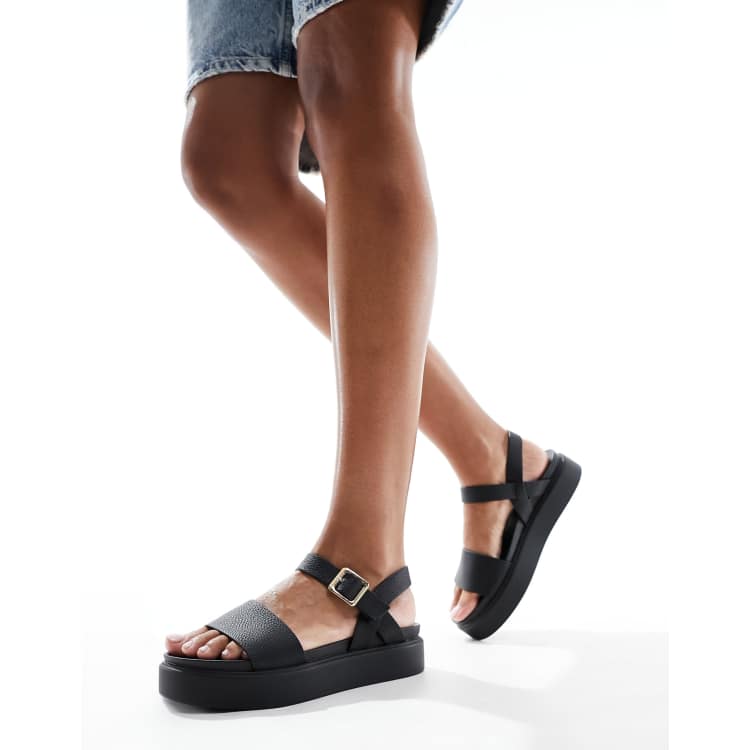 New look hot sale black flatforms