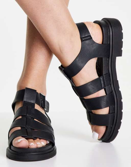 New look shop black chunky sandals