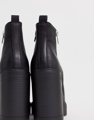 new look chunky chelsea boot in black