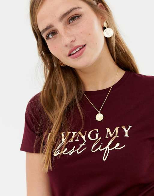 living my best life t shirt new look