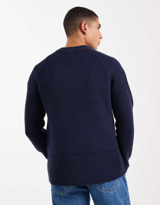 New Look – Ciemnoniebieski sweter z dzianiny o splocie angielskim, 5 z 5