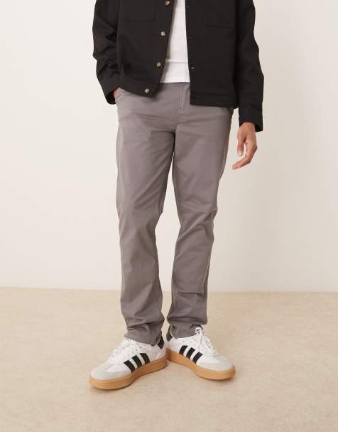 New Look slim chinos in dark grey