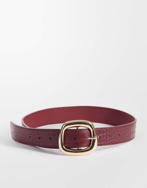 New Look cintura effetto coccodrillo bordeaux - view 1