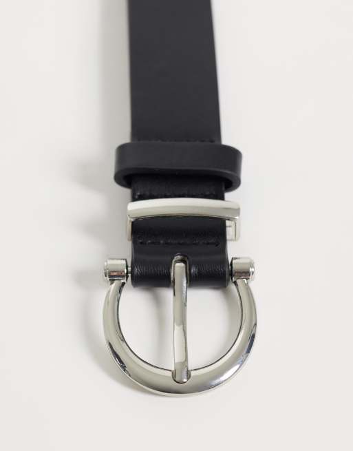 New Look cintura nera con fibbia dorata, 3 di 3