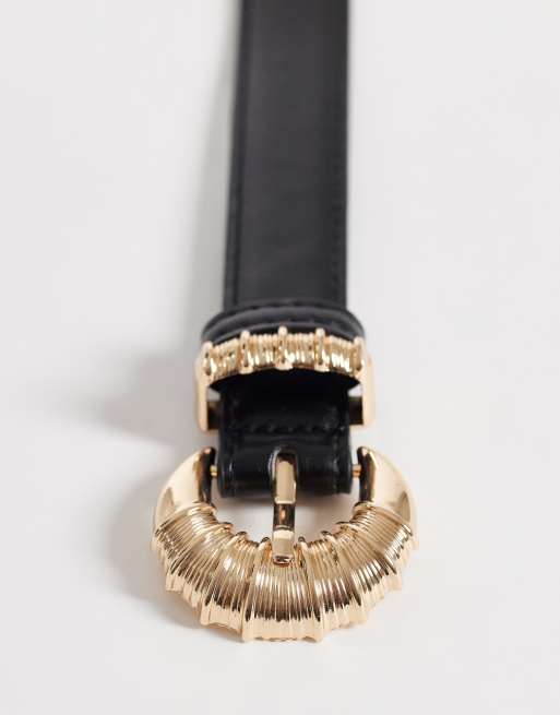 New Look - Cintura nera con fibbia rotonda, 3 di 3