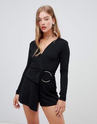 black playsuit with belt