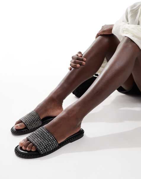 New Look - Claquettes en raphia - Noir - view 1